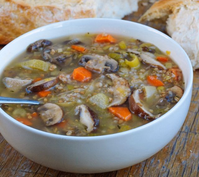 Суп с гречкой и белыми грибами